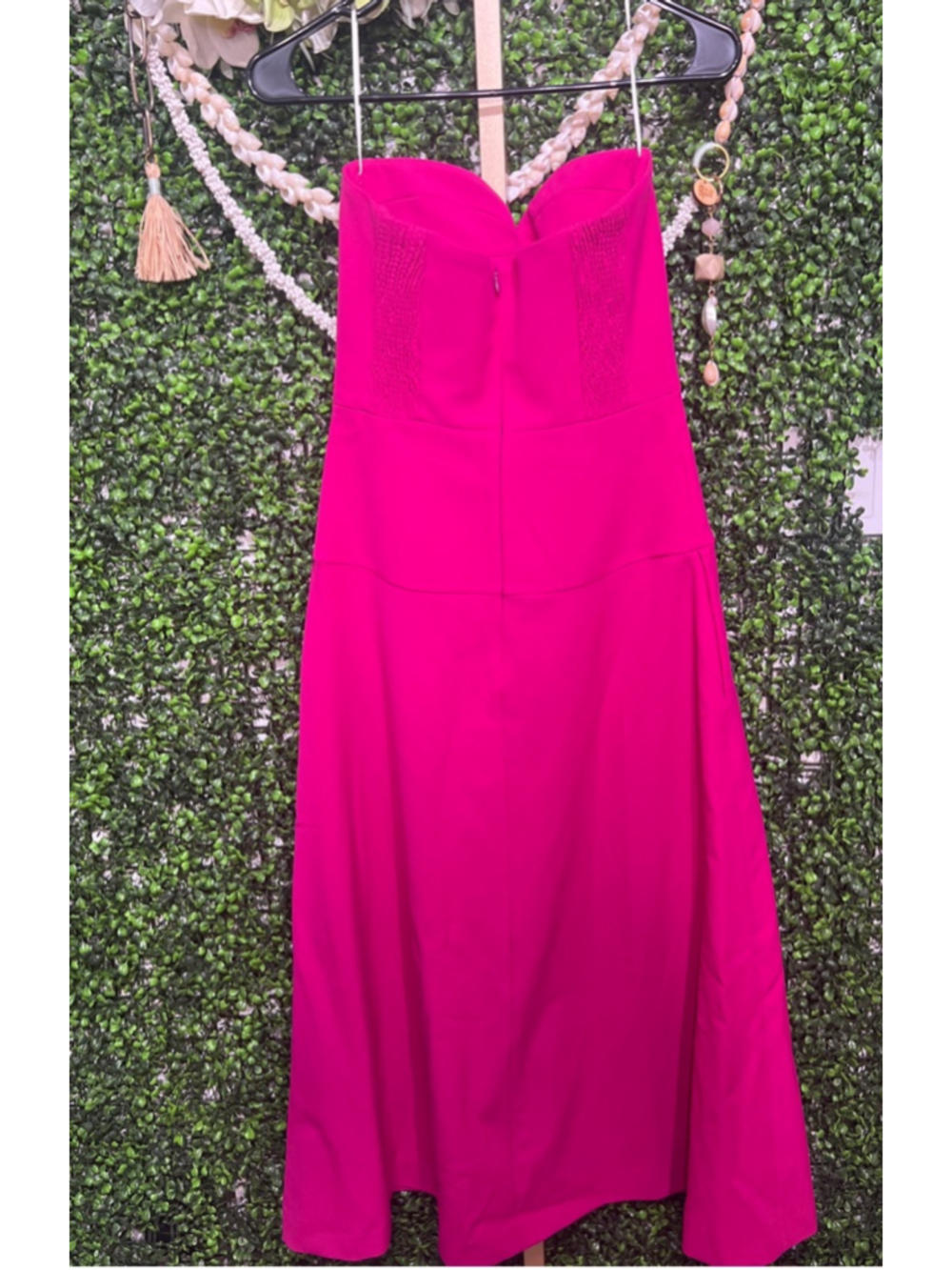 ZARA WOMAN BUSTIER MIDI BUSTIER DRESS Strapless FUCHSIA HOT PINK size XS - Picture 14 of 15